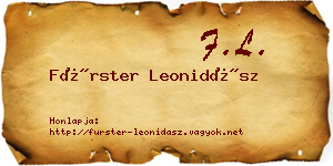 Fürster Leonidász névjegykártya